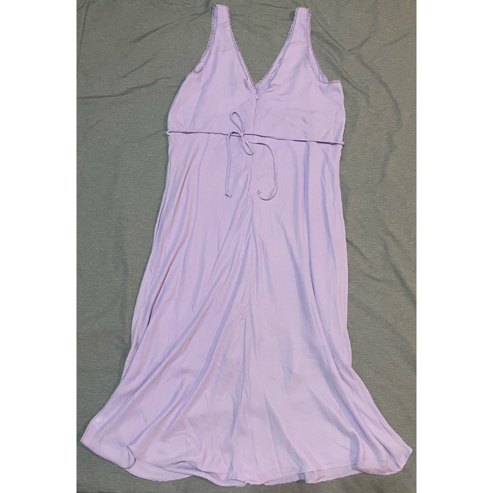 Wild Fable Lilac Lace Slip Midi Dress XXL | Y2K Satin Tie Back Summer Dress - Picture 5 of 14